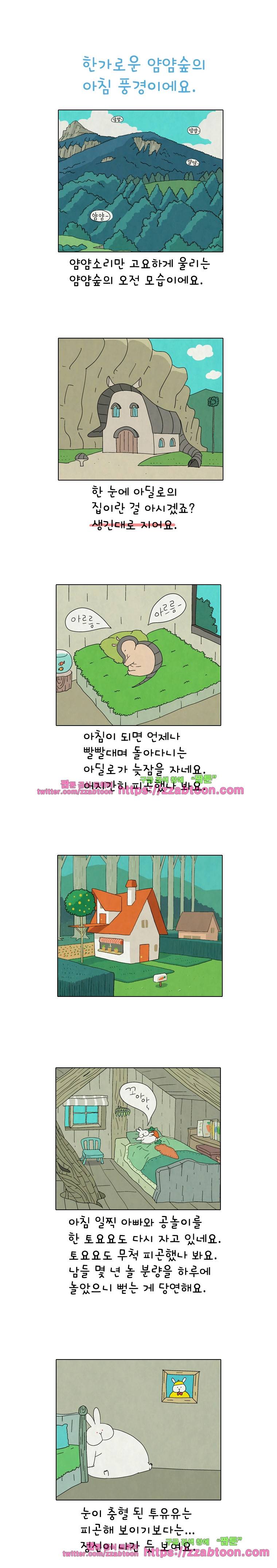 얌얌숲 당근길 토요요 214화. 수수께끼가 풀려요. 1