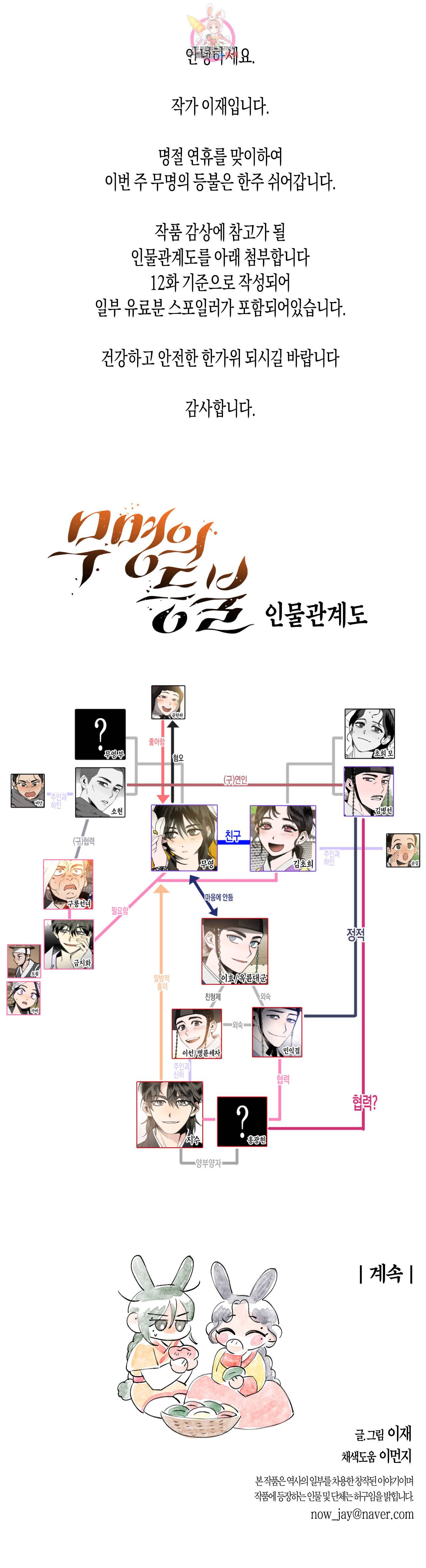 무명의 등불 공지 휴재공지 1