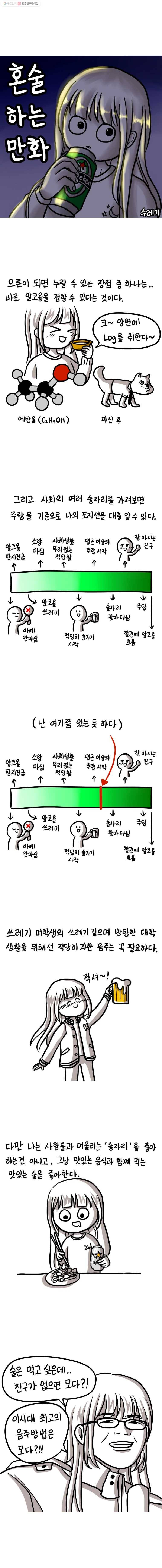 쓰레기 머학생 64화 혼술 하는 만화 1