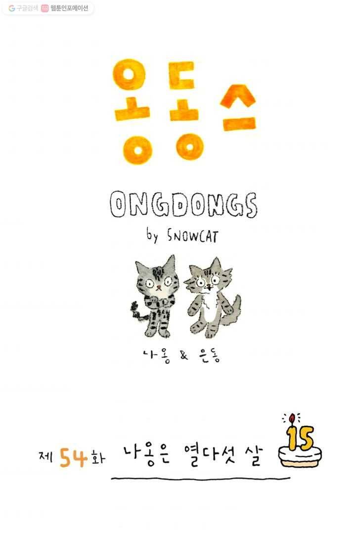 은동은동+옹동스 54화. 나옹은 열다섯 살 1