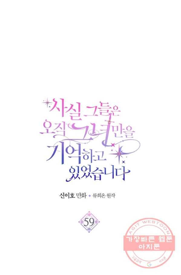 사실, 그들은 오직 그녀만을 기억하고 있었습니다 59화 1