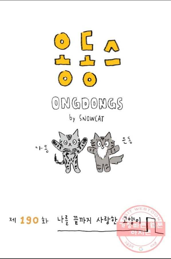 은동은동+옹동스 190화 나를 끝까지 사랑한 고양이 1