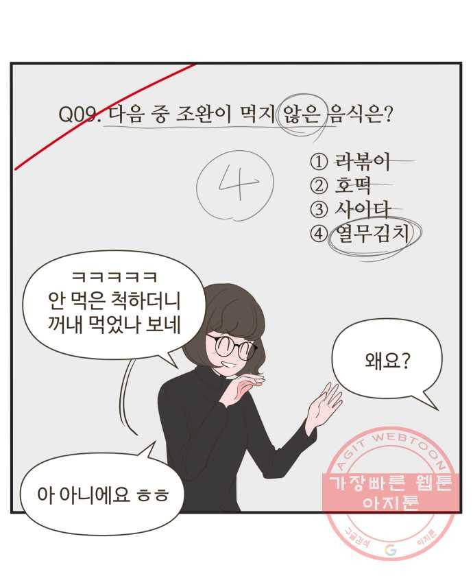 조조코믹스 오답노트 1화. 정답:좋아하는 사람이 있어서 20