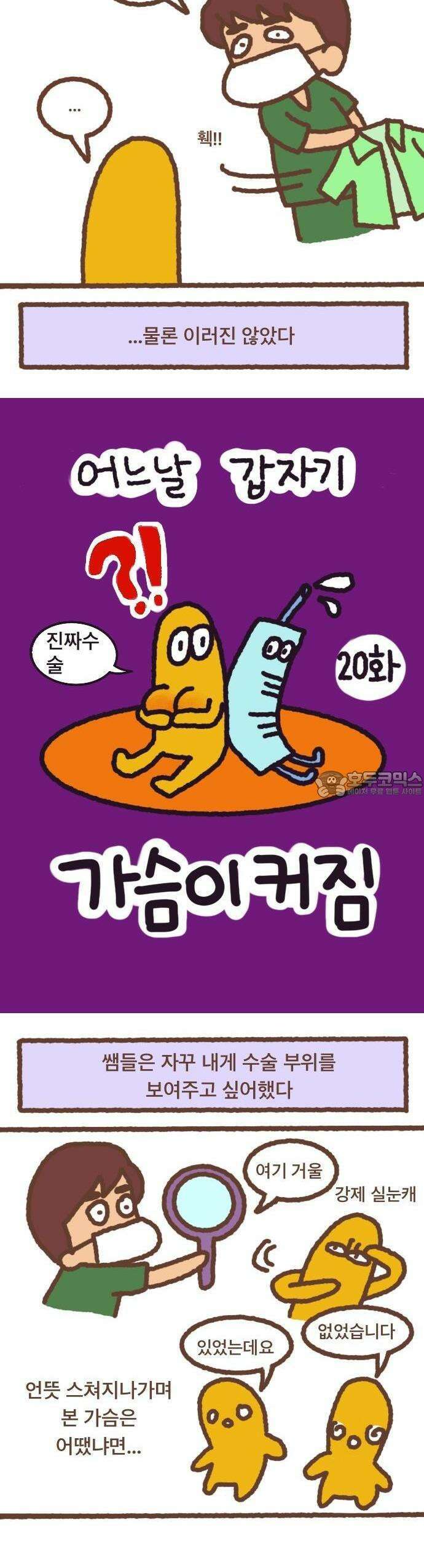 어느날 갑자기 가슴이 커짐 20화 - 수술 이틀 째의 후유증 2